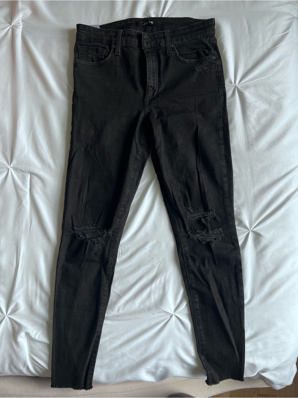 Joe's Jeans Black Skinny Distressed Knee-Rip Jeans